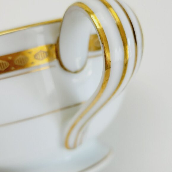 Noritake Richmond Creamer & Sugar Bowl White Base Gold Etched Band Elegant Tea - Picture 5 of 15